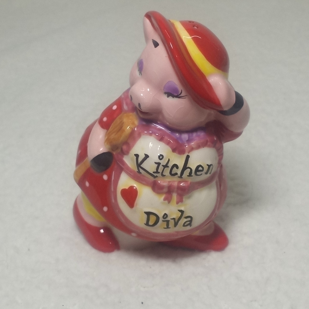 Kitchen Diva Pig Salt Shaker Vintage